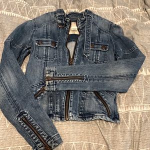 ABERCROMBIE Denim Moto Jacket Size S